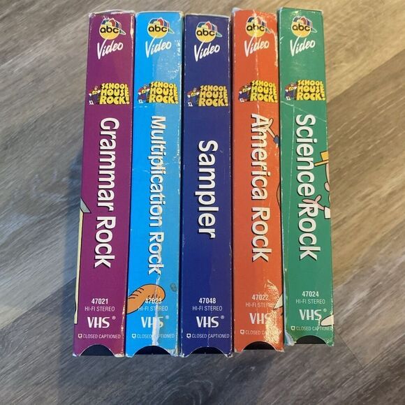 School house Rock VHS Set Of 5 Tapes Grammar Science Multiplication America Rock - Picture 5 of 8